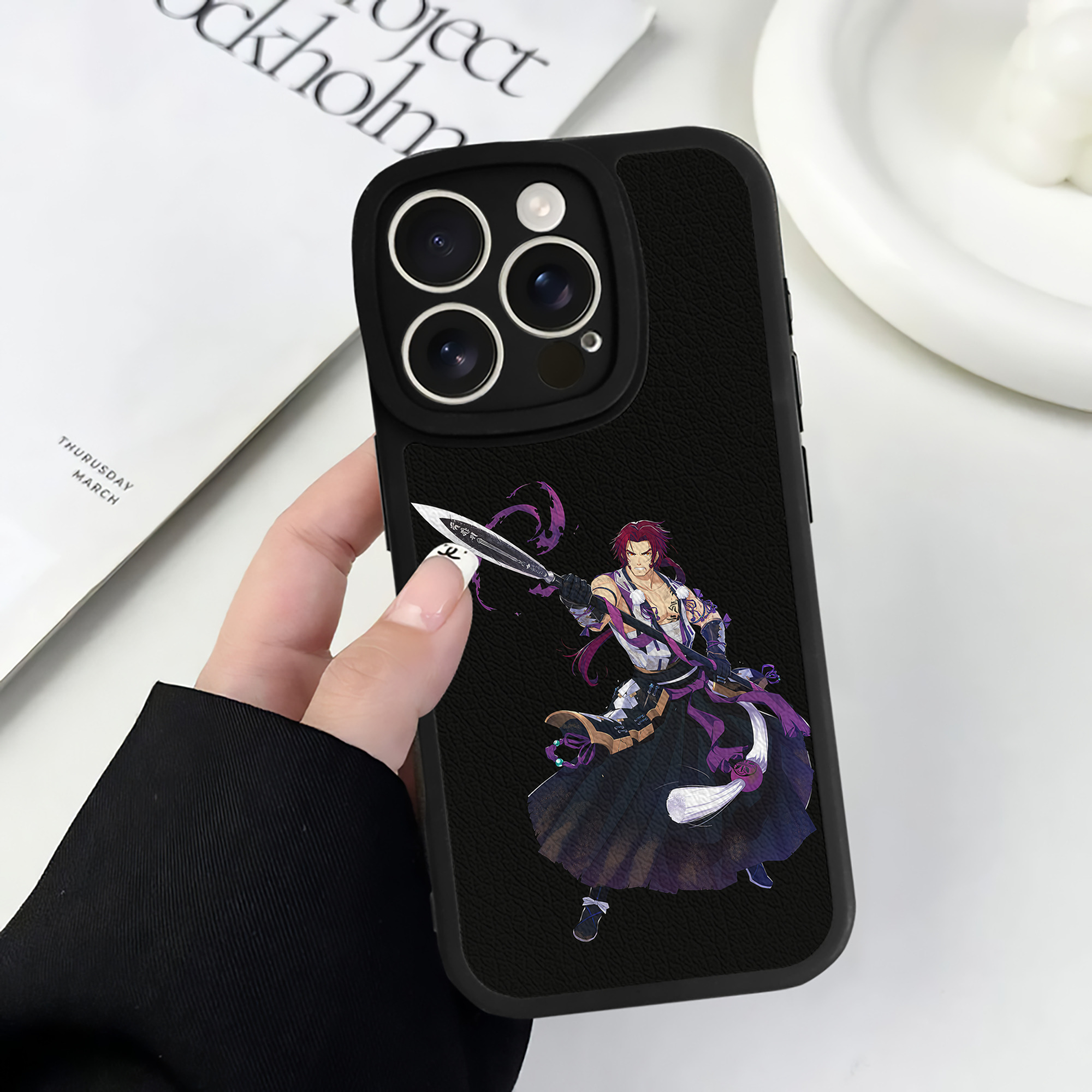 （画像用） 刀剣乱舞 Touken Ranbu 【iPhone 16シリーズ対応】シリコンスマホケース（レザー調） 材質：シリコン